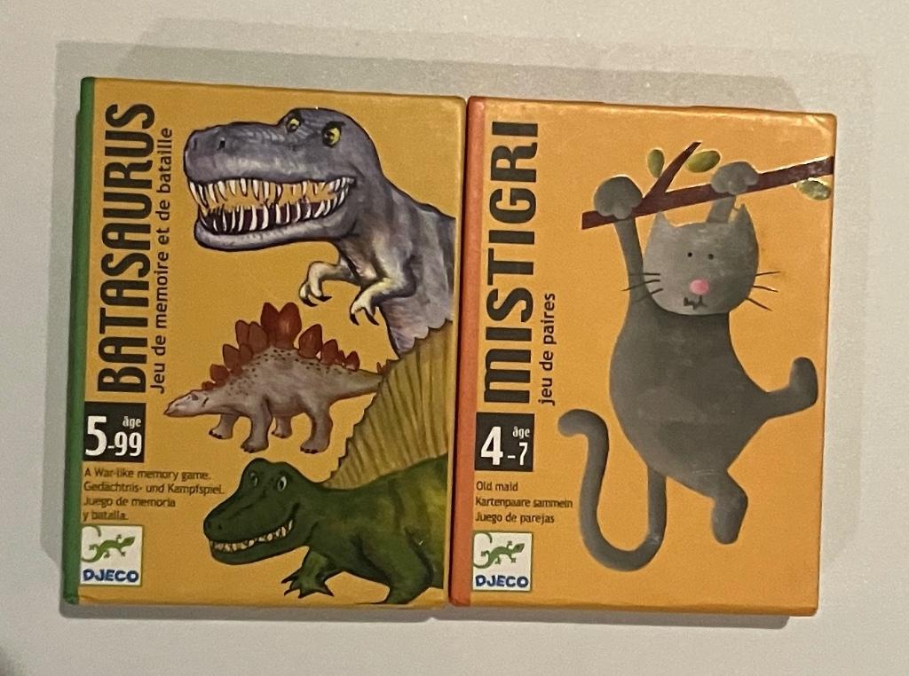 Batasaurus en Mistigri kinderen kaartspel, Hobby en Vrije tijd, Ophalen, Zo goed als nieuw, Djeco