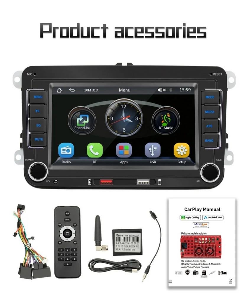 Volkswagen Autoradio met CarPlay en Bluetooth, Envoi, Neuf