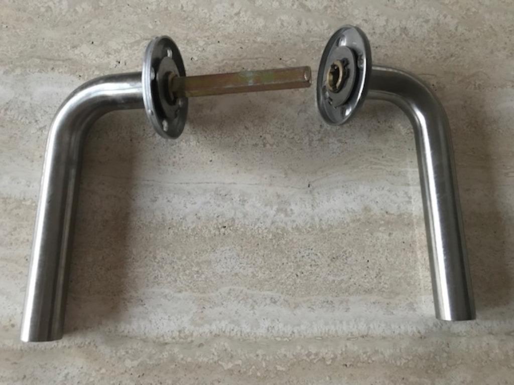 Nieuwe inox deurklink kompleet - 19mm + rosetten (nr1147), Enlèvement ou Envoi, Neuf, Métal, Autres types