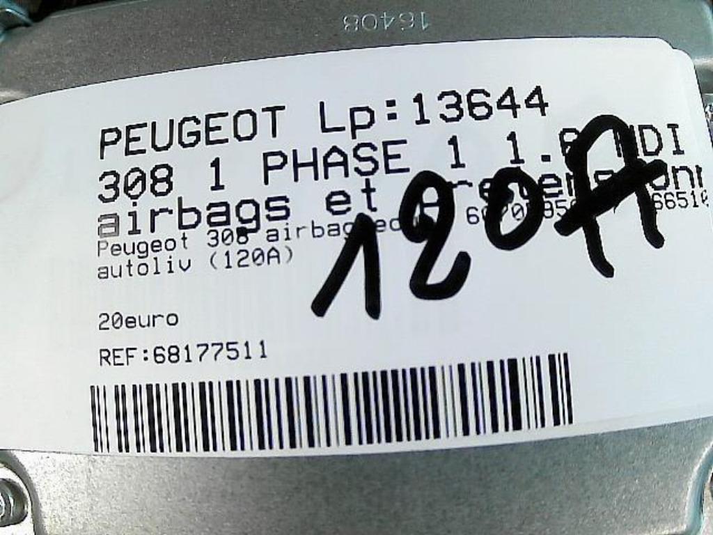 Calculateur airbag Peugeot 308 1.6HDi 66kw 9665100080 (120A), Autos : Pièces & Accessoires, Enlèvement ou Envoi, Utilisé, Peugeot