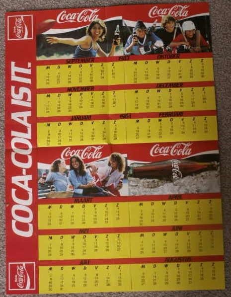 Coca-Cola schoolkalender  1983 / 1984 Coca Cola met poster, Ophalen of Verzenden, Nieuw
