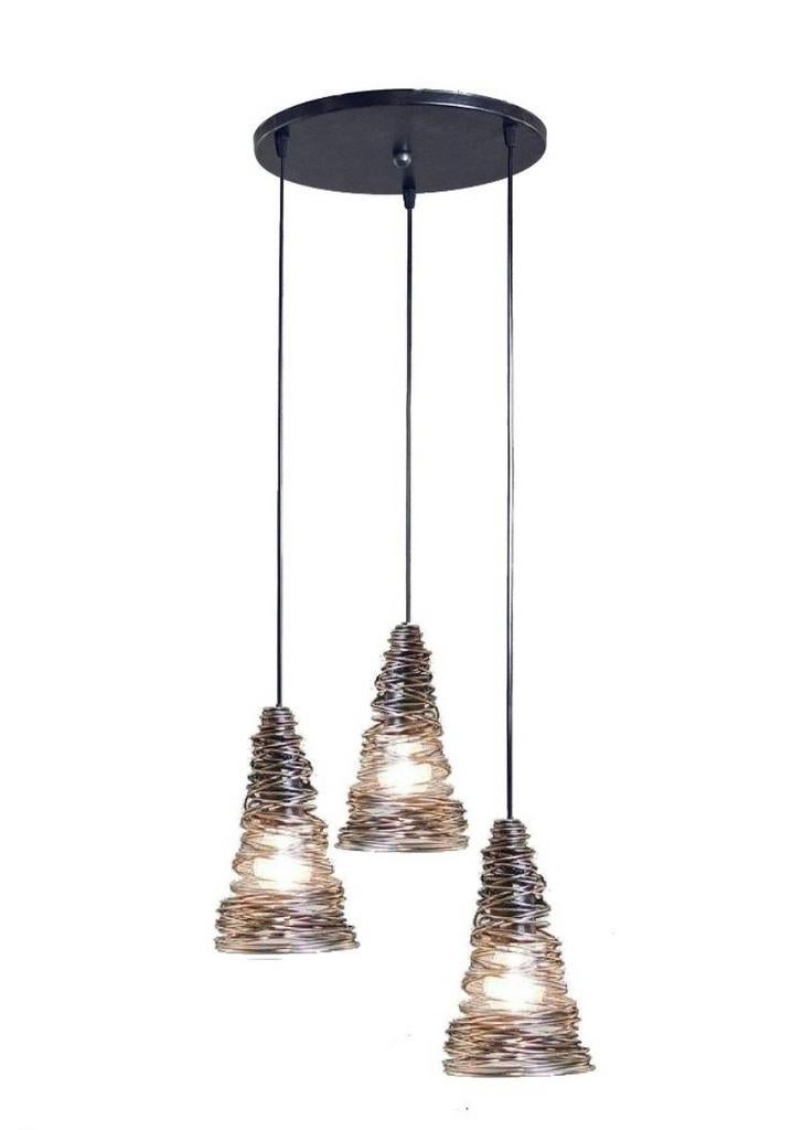 Suspension plafonnier 3 x e27 design industriel Italie neuf, Enlèvement, Neuf, Métal, Modern