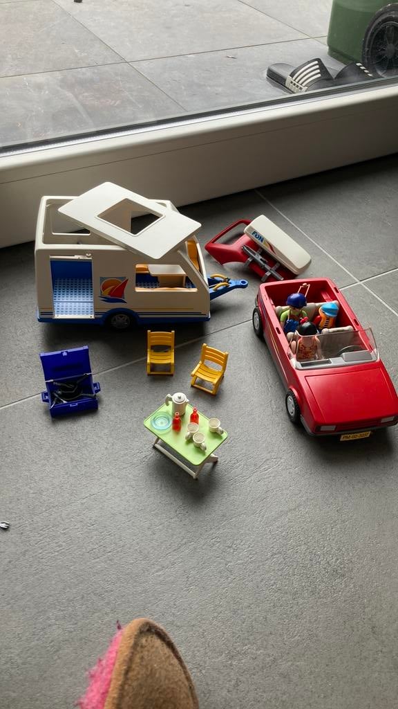 Playmobil auto en caravan set, Enlèvement, Utilisé