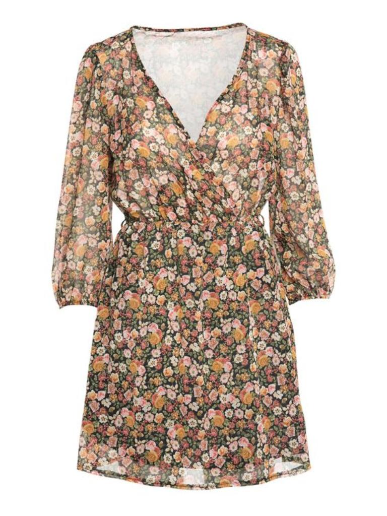 Korte bloemenjurk van Miss Miss - Maat large, Kleding | Dames, Jurken, Zwart, Verzenden