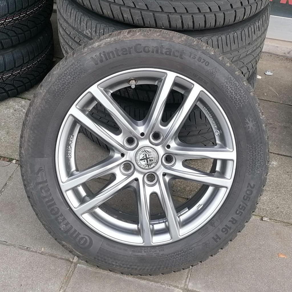 4 jantes alu 7Jx16, Pneus hiver, 16 pouces, Véhicule de tourisme, 205 mm