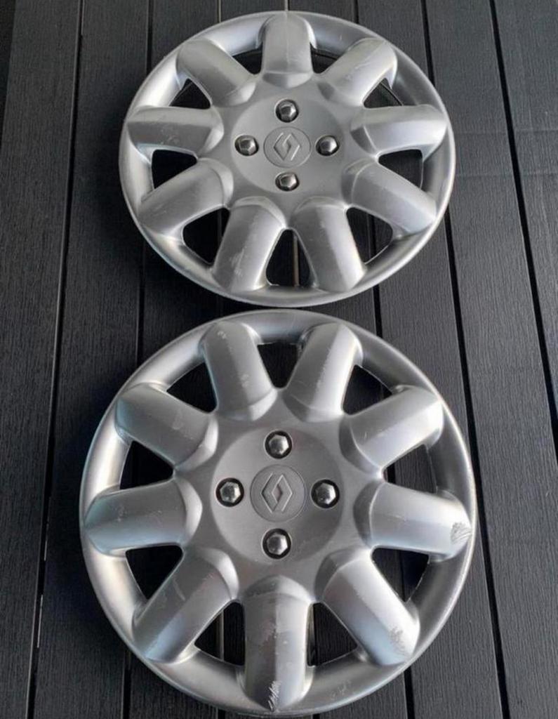 2 enjoliveurs Renault clio Mégane kangoo twingo Zoé 15", Autos : Divers, Enjoliveurs, Enlèvement ou Envoi, Utilisé