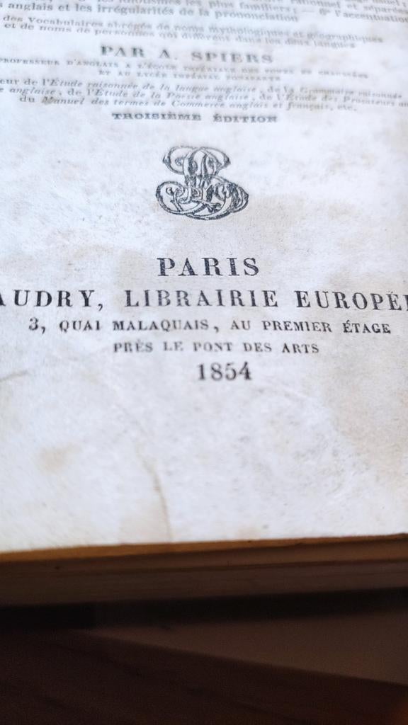 Dictionnaire abrégé Anglais - Français de M. Spiers 1854, Enlèvement ou Envoi
