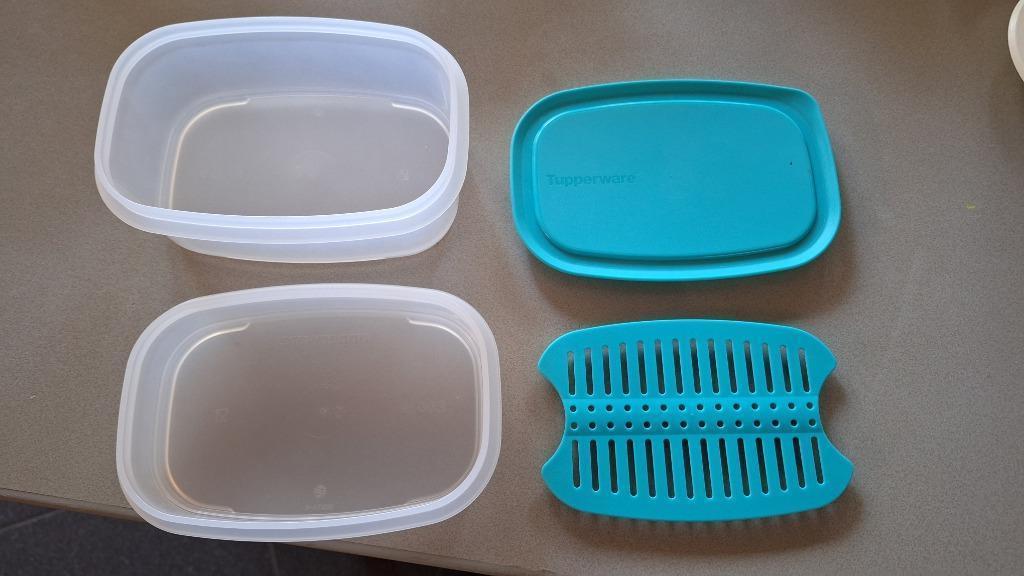 Tupperware halve stapelschalen set NIEUW, Ophalen of Verzenden, Nieuw, Blauw, Schaal