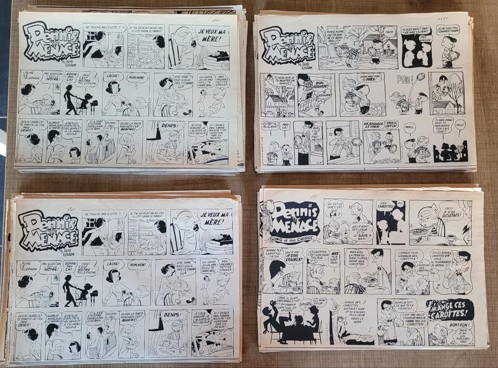 Dennis the Menace / Denis la Terreur: 310 stripknipsels, Ophalen of Verzenden, Overige figuren, Gebruikt, Plaatje, Poster of Sticker