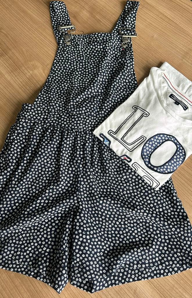 Salopette + T-shirt Tommy Hilfiger - maat 140, Kinderen en Baby's, Gebruikt, Meisje, Ophalen of Verzenden, Tommy Hilfiger