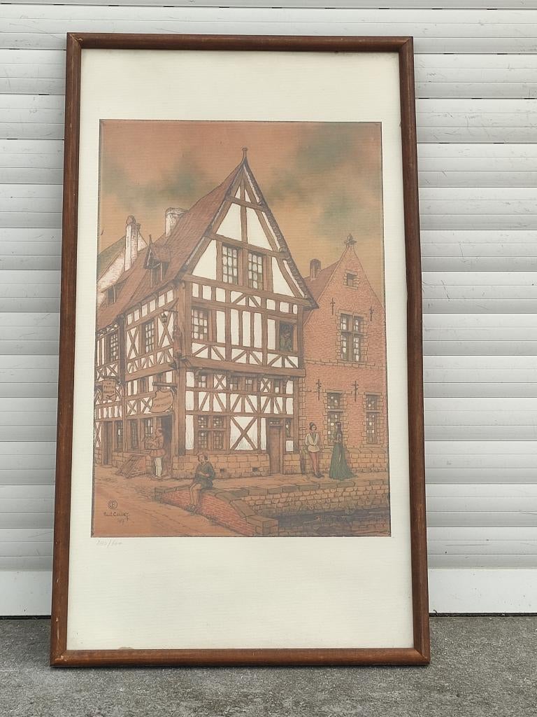 lithographie signe paul collet, Antiquités & Art, Enlèvement ou Envoi