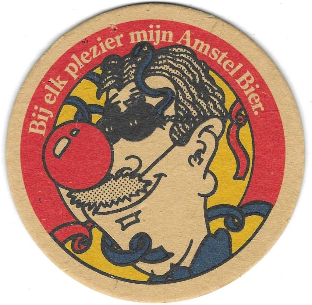 bierviltje 1st Amstel bier bij elk plezier, Verzamelen, Biermerken, Verzenden, Amstel