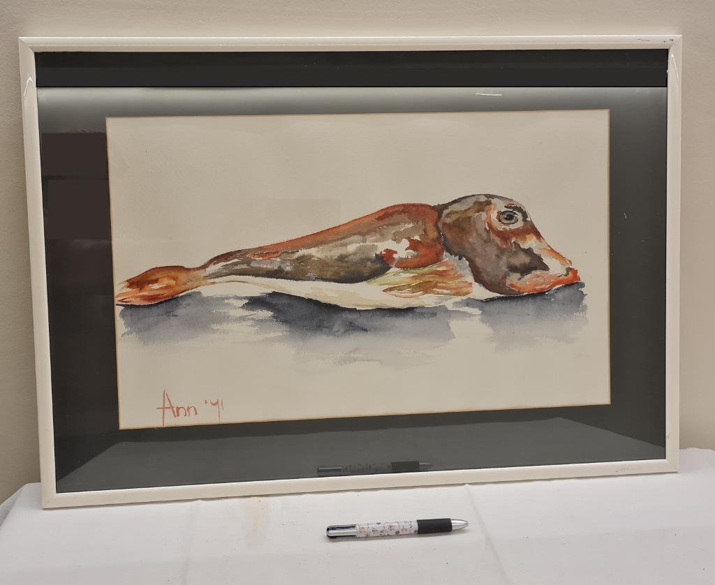Aquarelle d'un mulet rouge/gris, grincheux 1991, Enlèvement ou Envoi