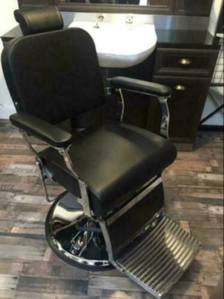 Barbierstoel Old Luxe heren knip stoel baard trim barbier, Enlèvement ou Envoi, Neuf