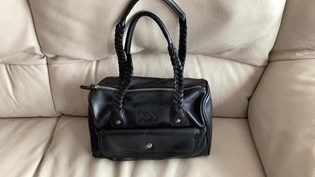 Klein handtasje in leder, Handtassen en Accessoires, Tassen | Damestassen, Ophalen, Zo goed als nieuw, Zwart, Handtas