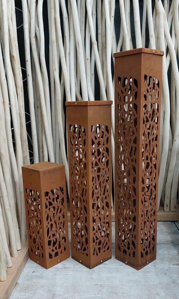 Éclairage de jardin en acier Corten h50-80-100cm, Enlèvement, Neuf