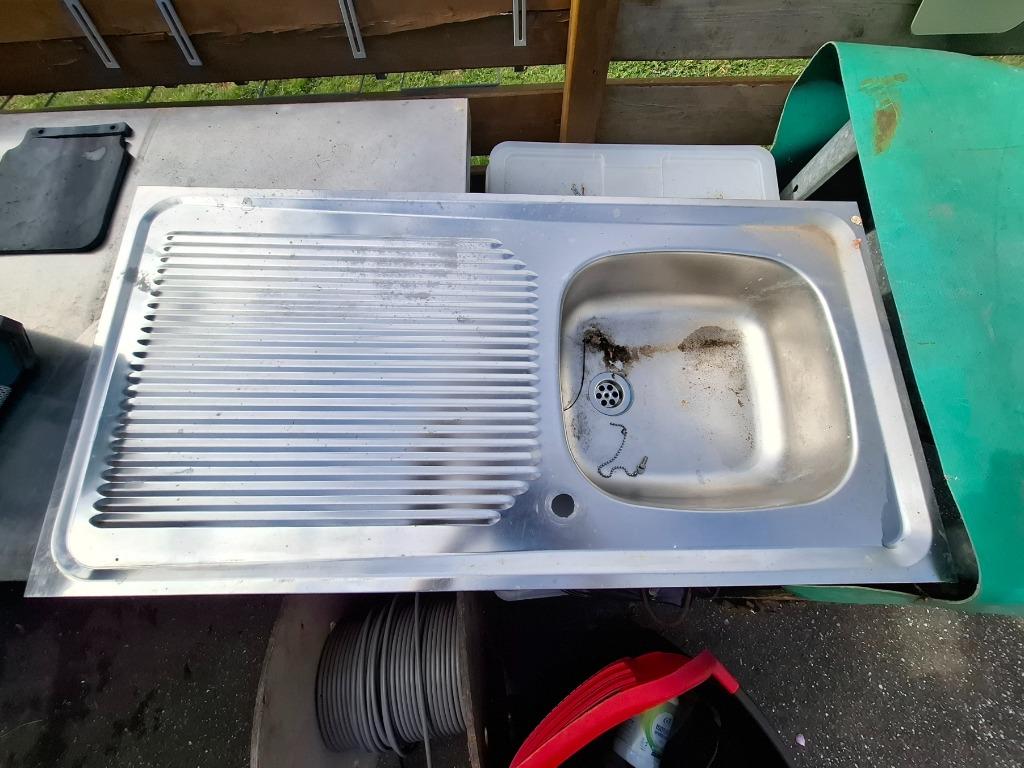 afwasbak inox, Ophalen, Gebruikt, 25 tot 50 cm, 50 tot 100 cm