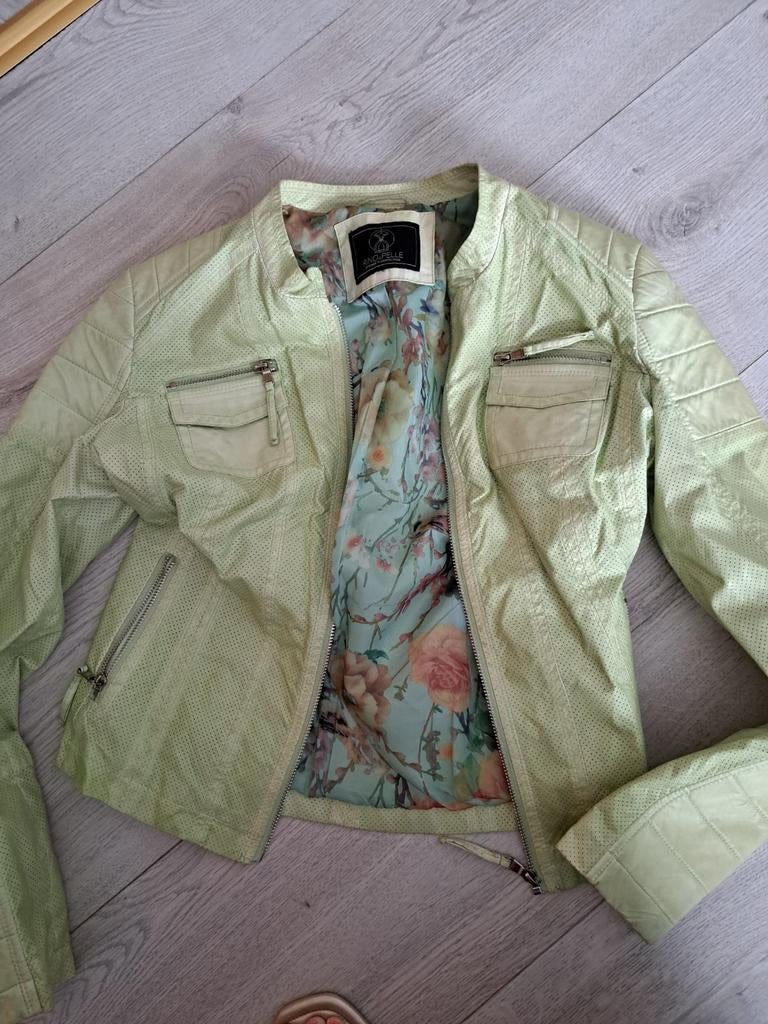 flashing groen leer dames vest S/m Rino Pelle, Enlèvement ou Envoi, Porté, Vert