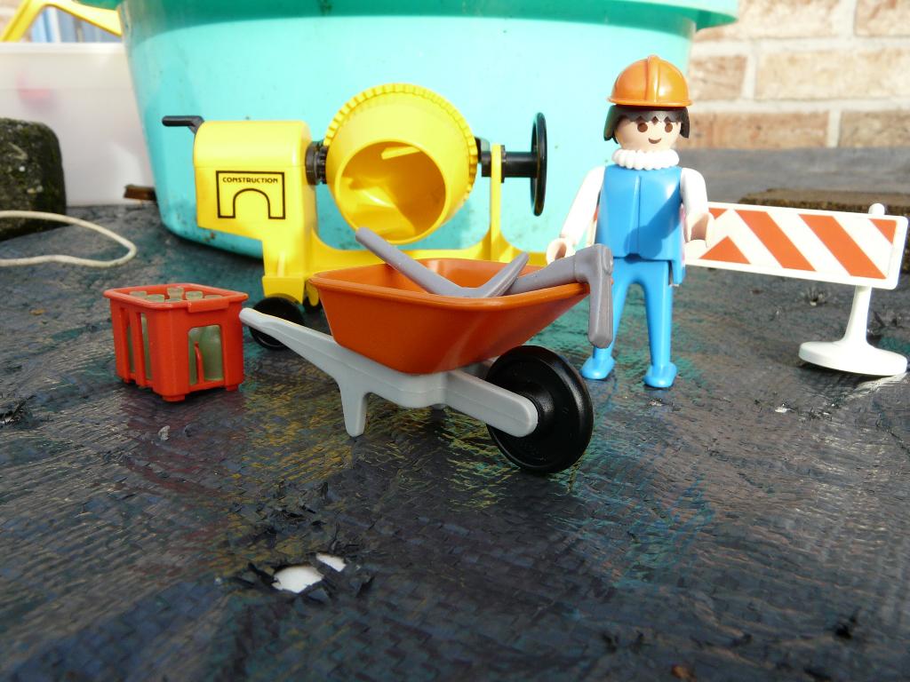 Playmobil vintage 3562 bouwvakker met betonmolen, Ophalen, Gebruikt, Complete set