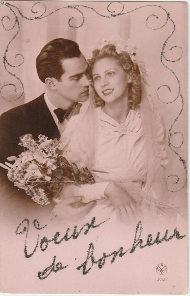 VOEUX DE BONHEUR     CARTE  POSTALE, Enlèvement ou Envoi, Utilisé
