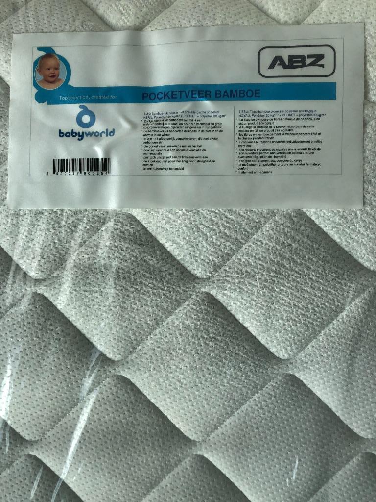 Babyworld pocketveren matras bamboe 140 x 70 cm, Matelas, 70 à 85 cm, Enlèvement, Utilisé