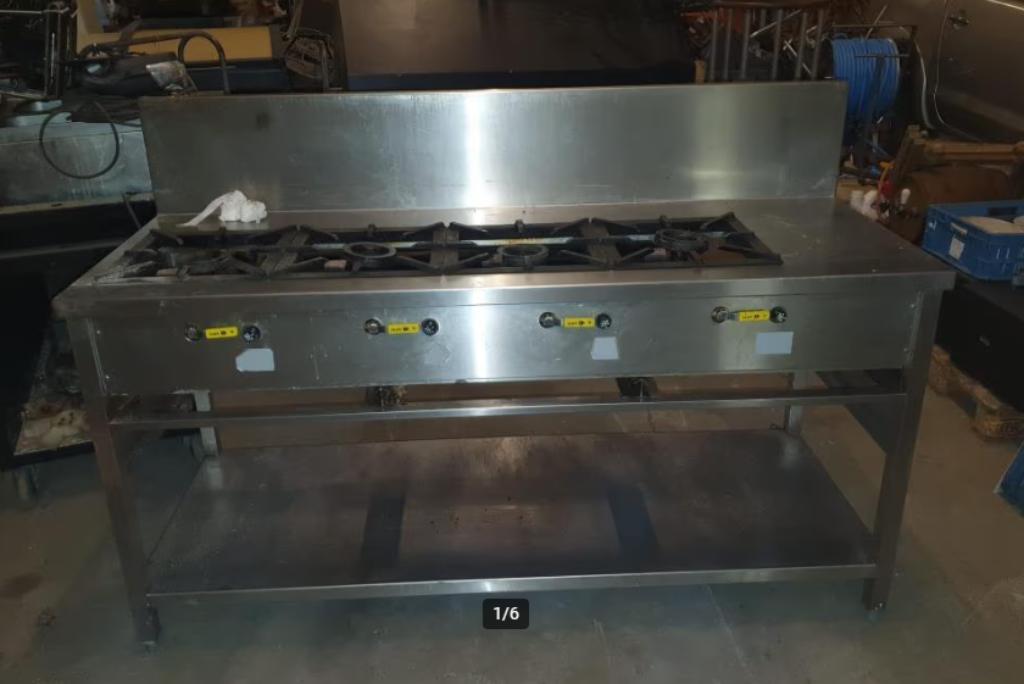 wokfornuis, gasfornuis 4 pits, vrijstaand, wok fornuis, Elektronische apparatuur, Fornuizen, Ophalen, Gebruikt, 60 cm of meer