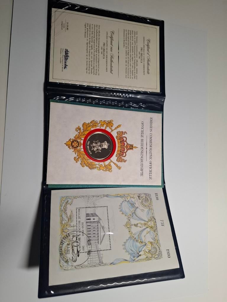 Pro Belgica 1830-1980, Postzegels en Munten, Ophalen, Setje, Zilver, Zilver
