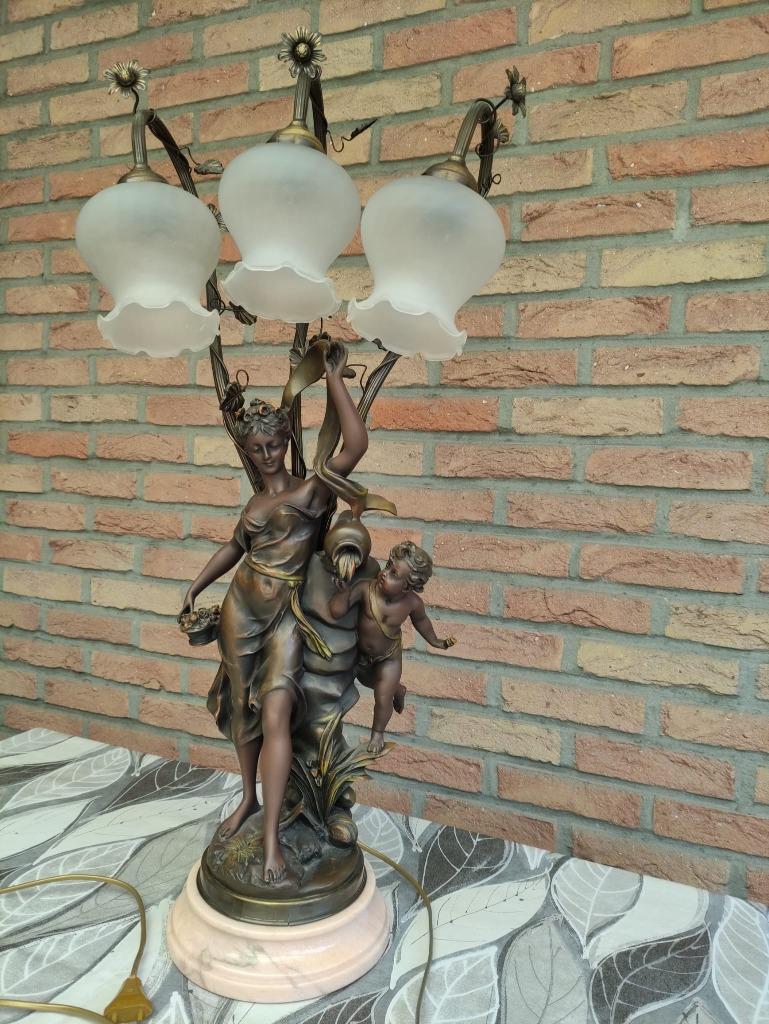 Belle lampe de table ancienne, 75 cm ou plus, Vintage, Comme neuf, Enlèvement