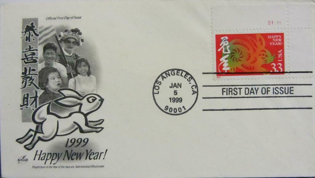 FIRST DAY COVER- THEMA- DIEREN- JAAR VAN HET KONIJN- U.S.A., Enlèvement ou Envoi, Affranchi, Animal et Nature