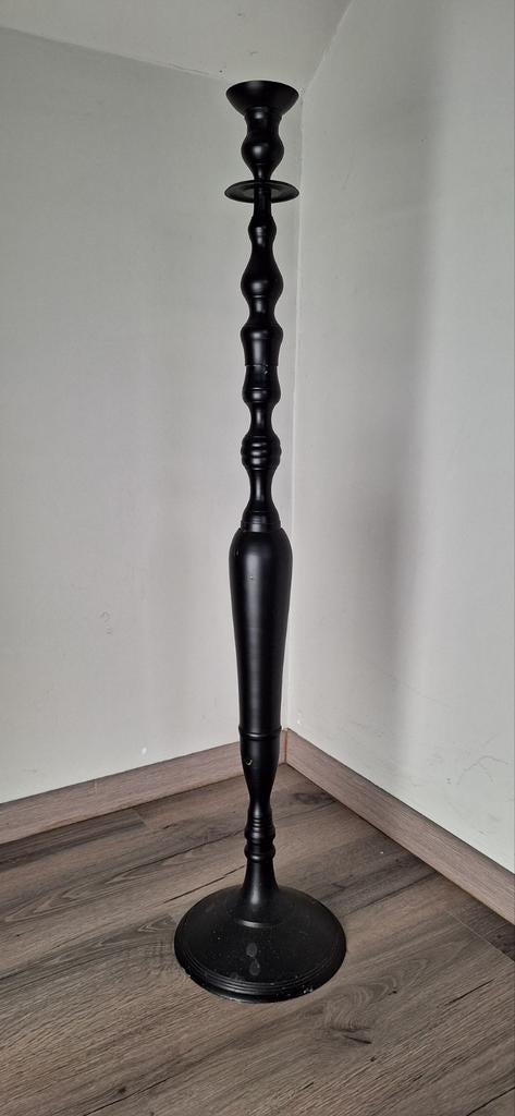 Grote zwarte metalen vloerkandelaar 98cm, Ophalen