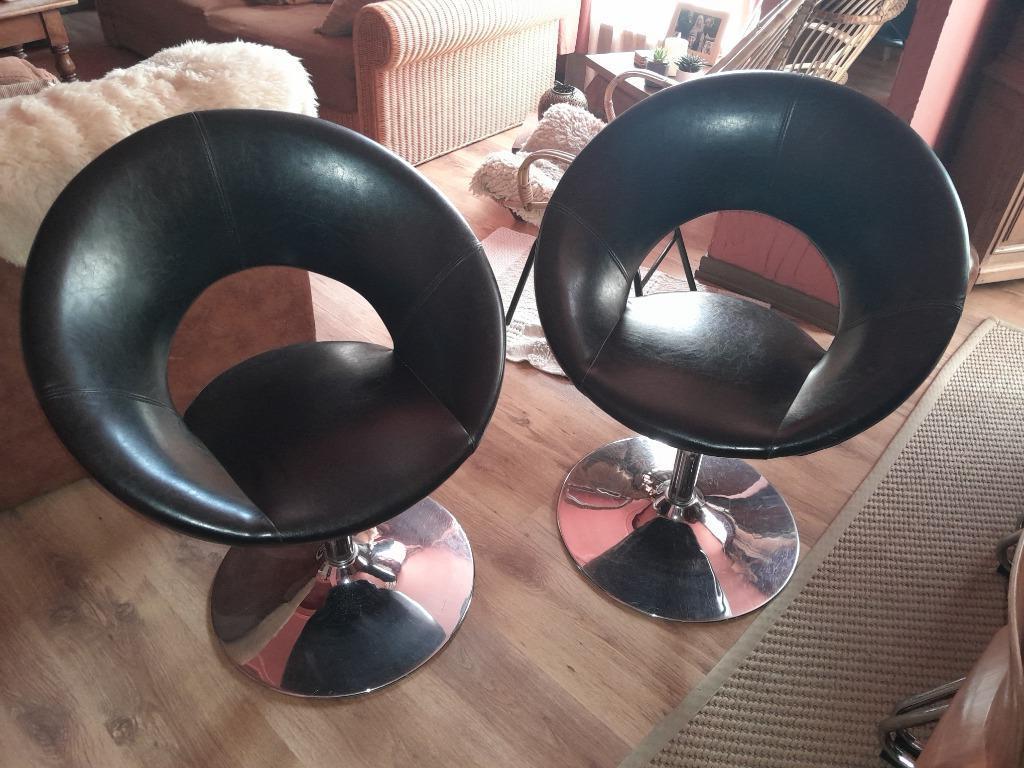 2 Fauteuils pivotant en simili cuir, Antiquités & Art, Enlèvement