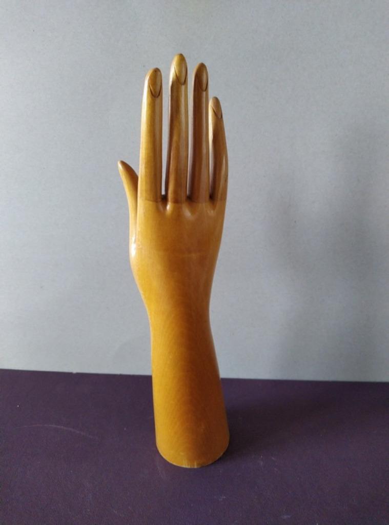 Unieke Houten Vintage Handschoenen Hand, Antiek en Kunst, Ophalen of Verzenden