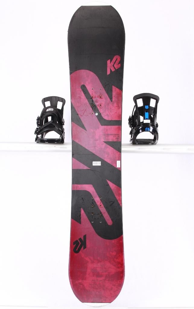 150 snowboard K2 EST. 87, black/red, p-tex topsheet, Ophalen of Verzenden, Gebruikt, Bindingen