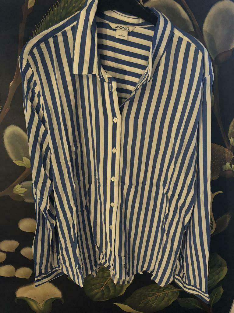 Monki hemd met streepjes blauw, Kleding | Dames, Ophalen of Verzenden, Nieuw, Maat 42/44 (L), Overige kleuren