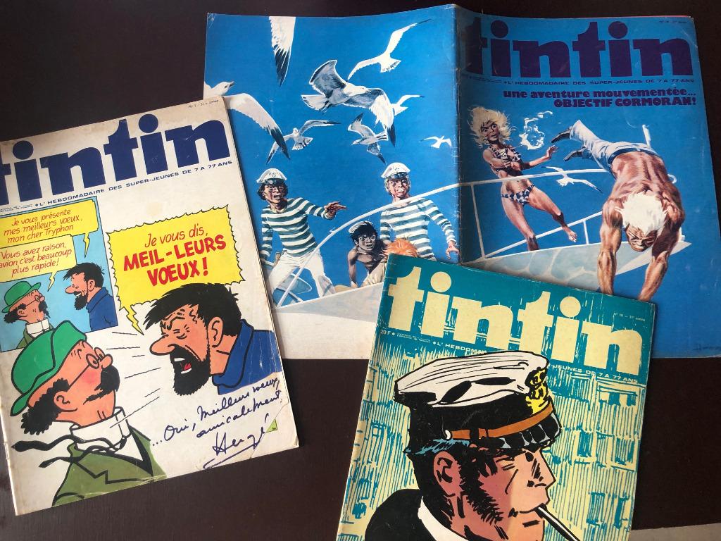Gros lot de 247 Tintin magazines (3) - années 1971 à 1976, Livres, Série complète ou Série, Enlèvement, Utilisé, Hergé Jacobs Pratt …