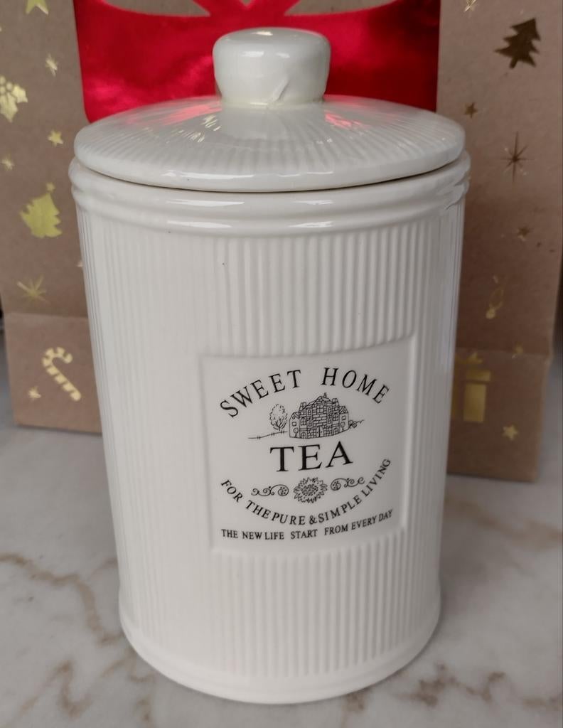 Thee bewaarpot country style, Huis en Inrichting, Keuken | Potten en Pannen, Zo goed als nieuw, Ophalen of Verzenden