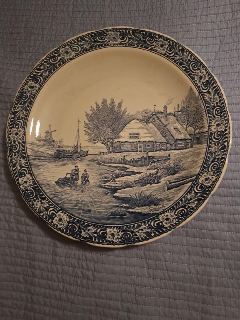 Delfts by Boch grote schaal 40 cm, Ophalen of Verzenden