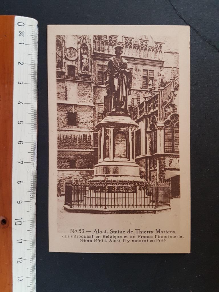 Aalst Alost Kleine Erekaart Carte d'Honneur Liège Ecole, Verzamelen, Verzenden, 1920 tot 1940, Ongelopen, Oost-Vlaanderen
