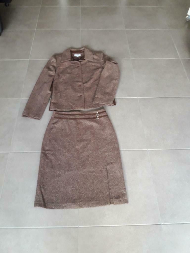 Dames rok en vest bruin met iedere afwerking maat 38, Ophalen of Verzenden, Zo goed als nieuw