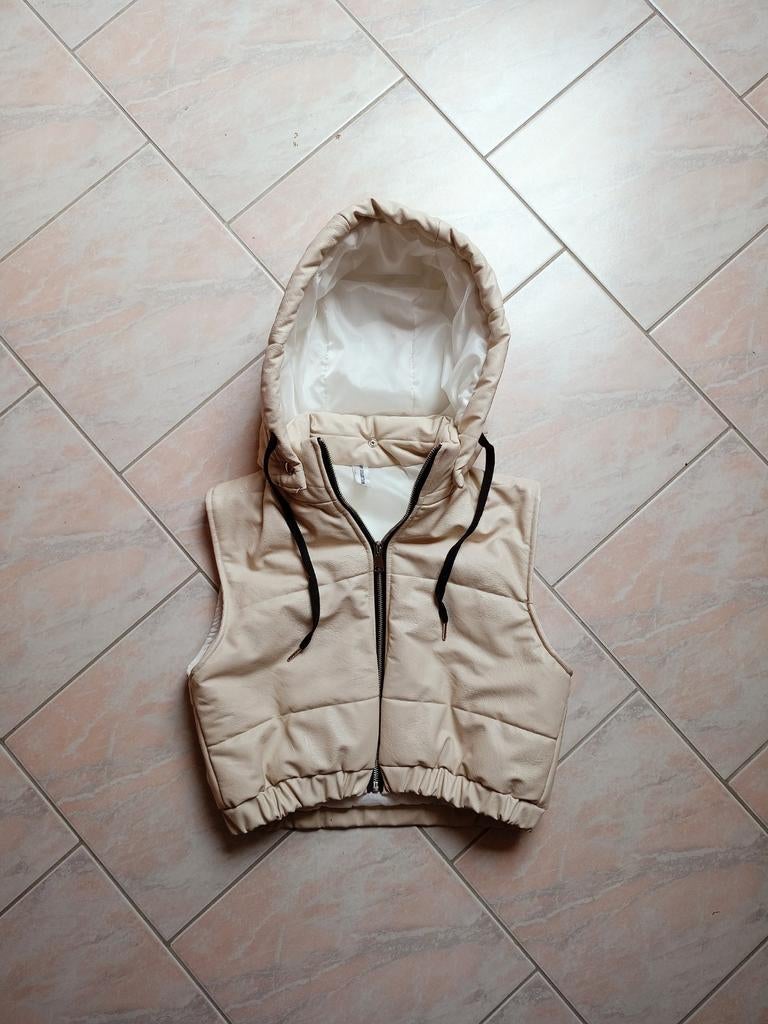 Jas van imitatieleer, Kleding | Dames, New Collection, Zo goed als nieuw, Beige
