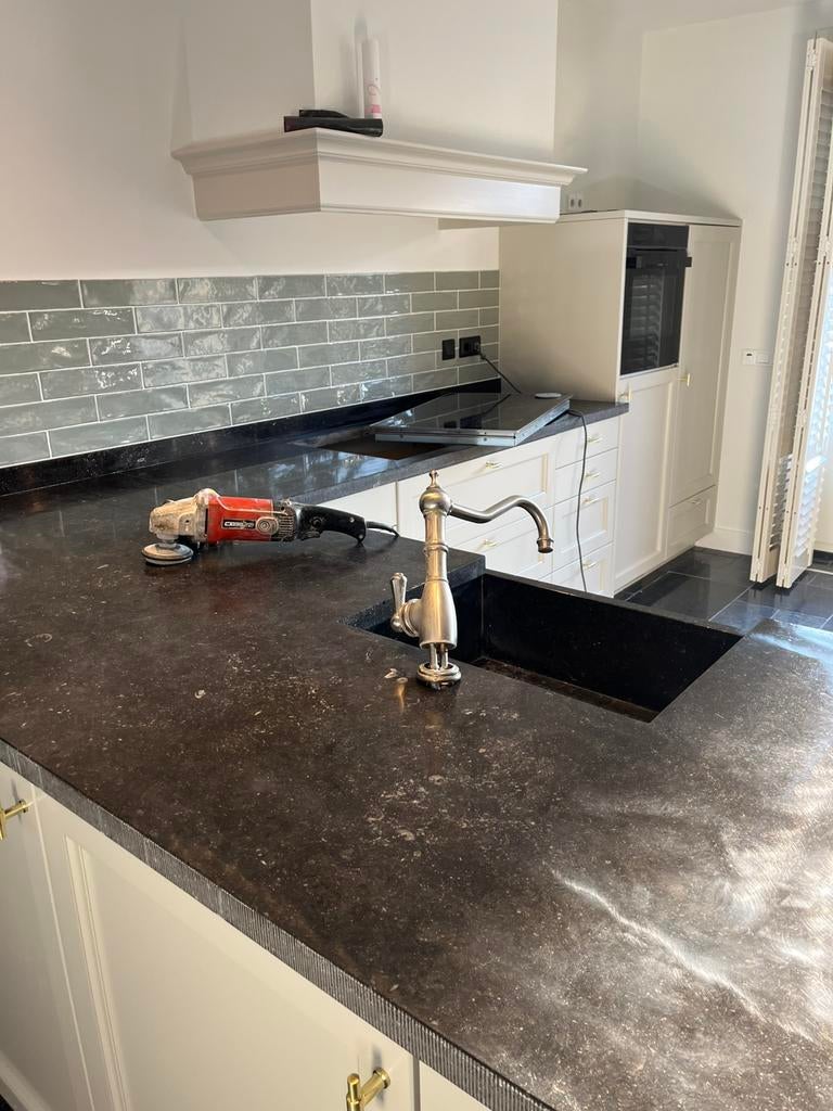 Aanrechtblad hardsteen arduin terrazzo polijsten, Antiek en Kunst, Ophalen of Verzenden