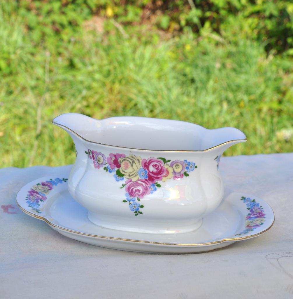sauciere decor bouquet porcelaine freiberger gdr, Ophalen of Verzenden