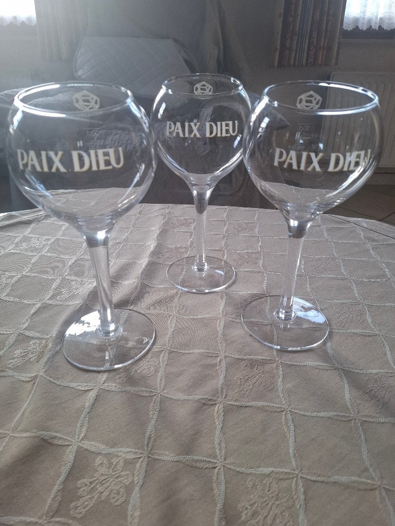 3 paix dieu glazen 50 cl, Collections, Verres & Petits Verres, Enlèvement ou Envoi, Comme neuf, Verre à bière