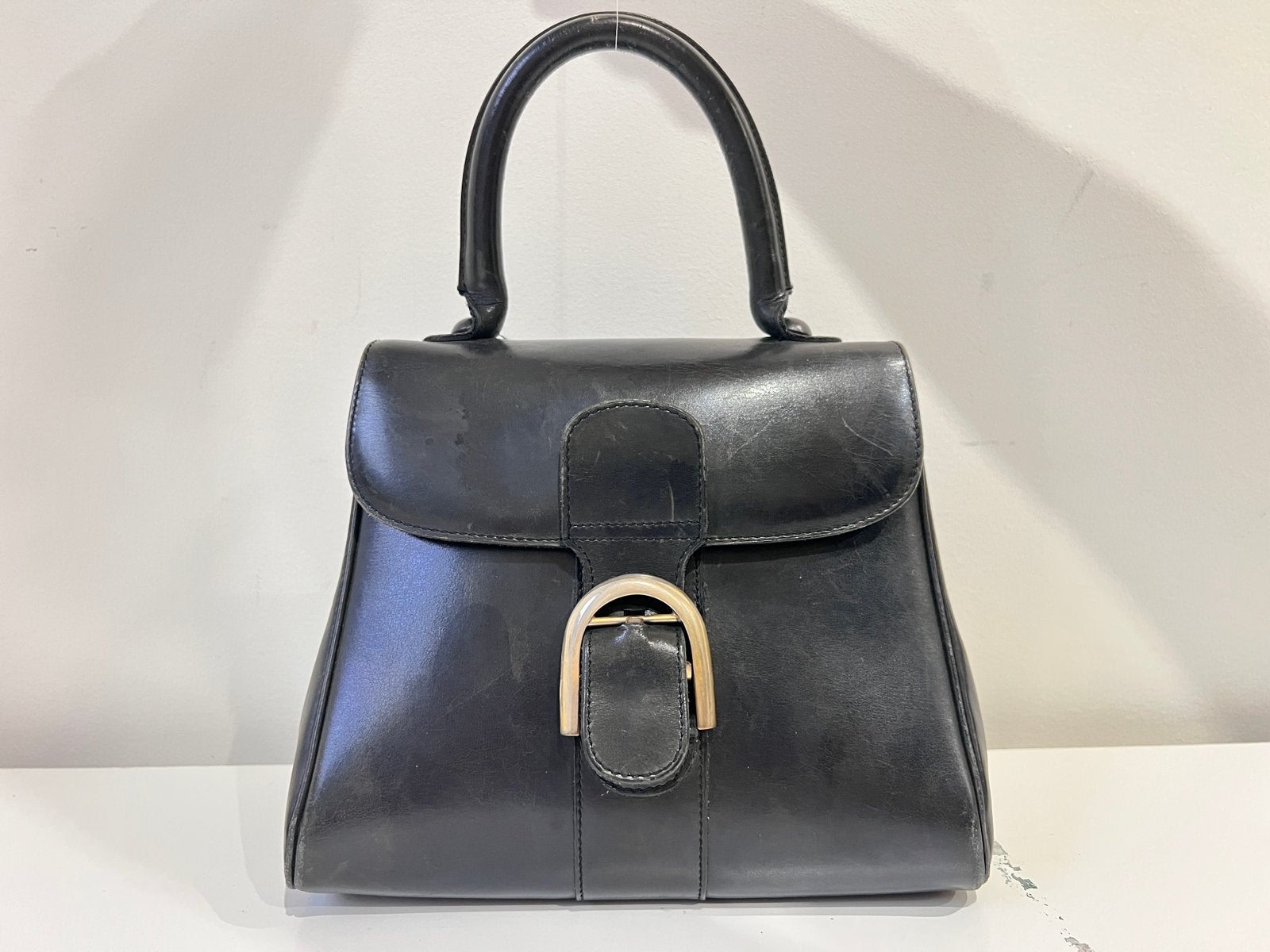 DELVAUX LE BRILLIANT PM ZWART BOXKALFSLEER - VINTAGE, Handtassen en Accessoires, Tassen | Damestassen, Ophalen of Verzenden, Zo goed als nieuw