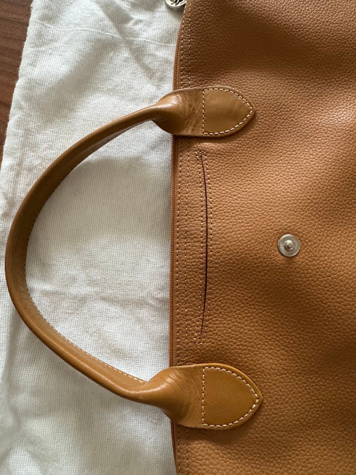Longchamp tas in uitstekende staat. Camel leder., Handtassen en Accessoires, Ophalen of Verzenden, Gebruikt, Bruin