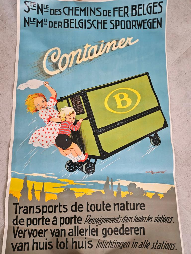 Originele affiche Spoorwegen 1936 Romeo Dumoulin, Verzenden