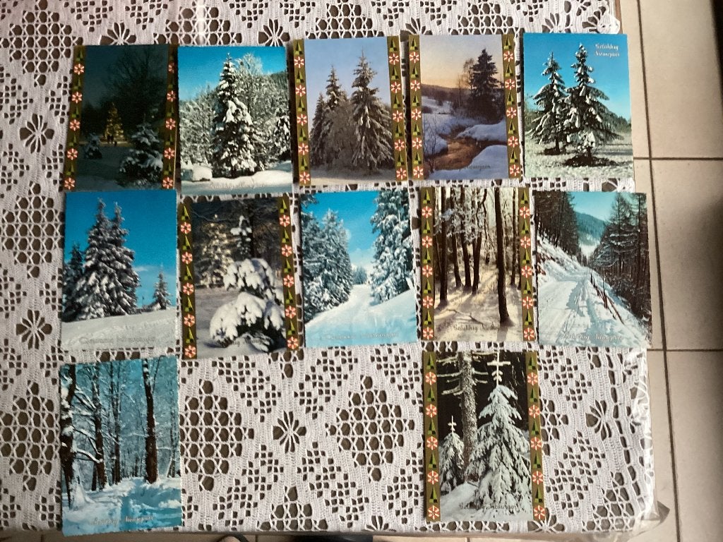 Lot oude prentkaarten kerstmis nieuwjaar kaarten, Diversen, Ophalen of Verzenden, Gebruikt