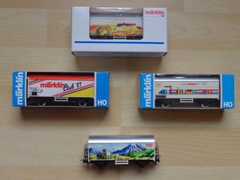 Marklin ho sncb/DB Lot de 4 Wagons CLUB 87, 90, 94 et 95., Enlèvement ou Envoi, Utilisé, Wagon, Märklin