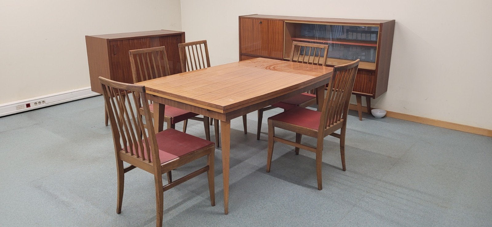 salle a manger vintage complète, Maison & Meubles, Salles à manger complètes, Enlèvement, Utilisé, Vintage année 50 -60, 4 à 6 chaises
