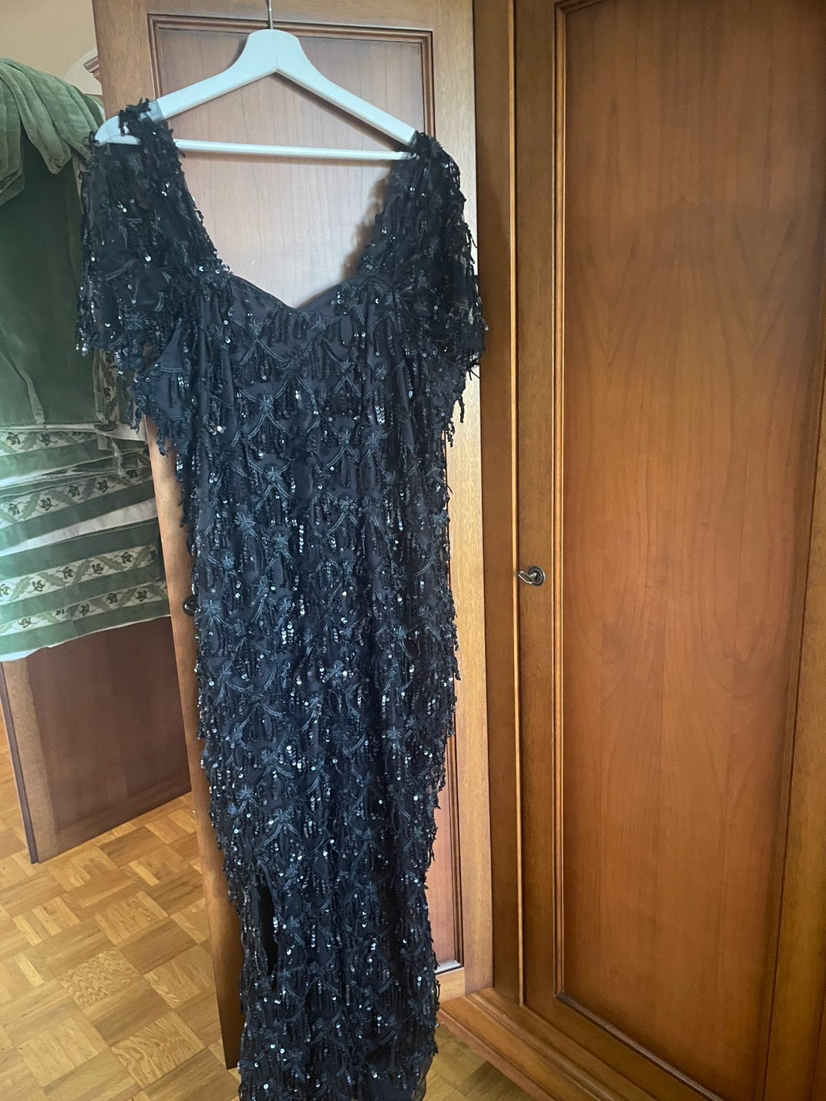 Zwarte pailetten jurk maat xl, Kleding | Dames, Ophalen of Verzenden, Zo goed als nieuw, Maat 46/48 (XL) of groter, Zwart